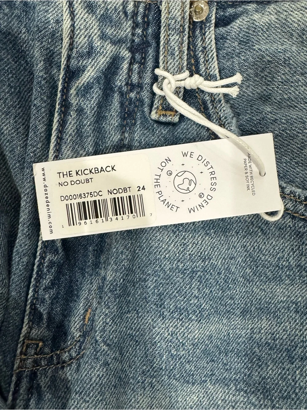 NWT🔖 DAZE Denim Kickback Waistless Palazzo Jeans 24 Wide Leg Indigo - Picture 15 of 16